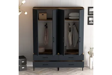 Kumsal Garderob 160 cm - Antracit - Förvaring - Klädförvaring - Garderob & garderobssystem