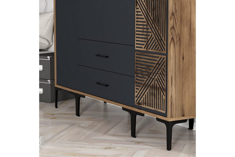 Kumsal Garderob 160 cm - Antracit - Förvaring - Klädförvaring - Garderob & garderobssystem