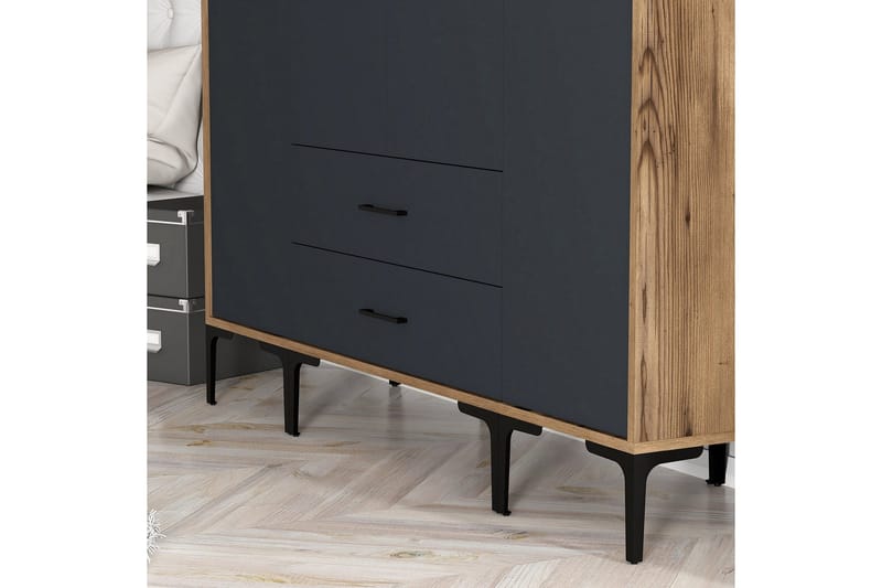 Kumsal Garderob 160 cm - Antracit - Förvaring - Klädförvaring - Garderob & garderobssystem