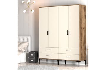 Kumsal Garderob 160 cm - Cream - Förvaring - Klädförvaring - Garderob & garderobssystem