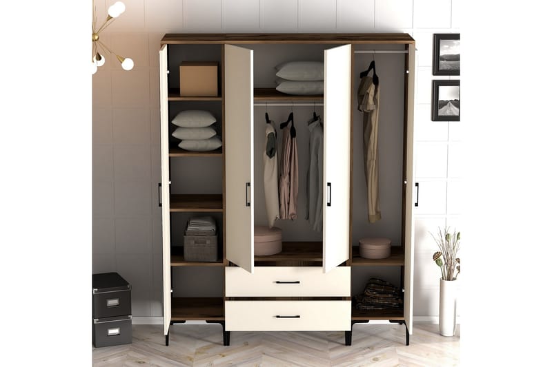 Kumsal Garderob 160 cm - Cream - Förvaring - Klädförvaring - Garderob & garderobssystem