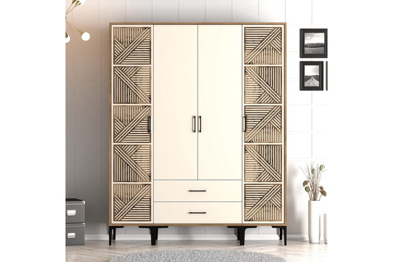 Kumsal Garderob 160 cm - Cream - Förvaring - Klädförvaring - Garderob & garderobssystem