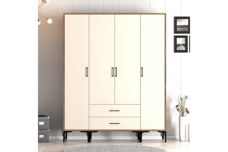 Kumsal Garderob 160 cm - Cream - Förvaring - Klädförvaring - Garderob & garderobssystem