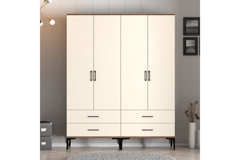 Kumsal Garderob 160 cm - Cream - Förvaring - Klädförvaring - Garderob & garderobssystem