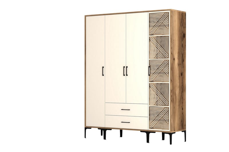 Kumsal Garderob 160 cm - Cream - Förvaring - Klädförvaring - Garderob & garderobssystem