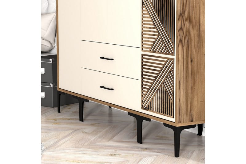 Kumsal Garderob 160 cm - Cream - Förvaring - Klädförvaring - Garderob & garderobssystem