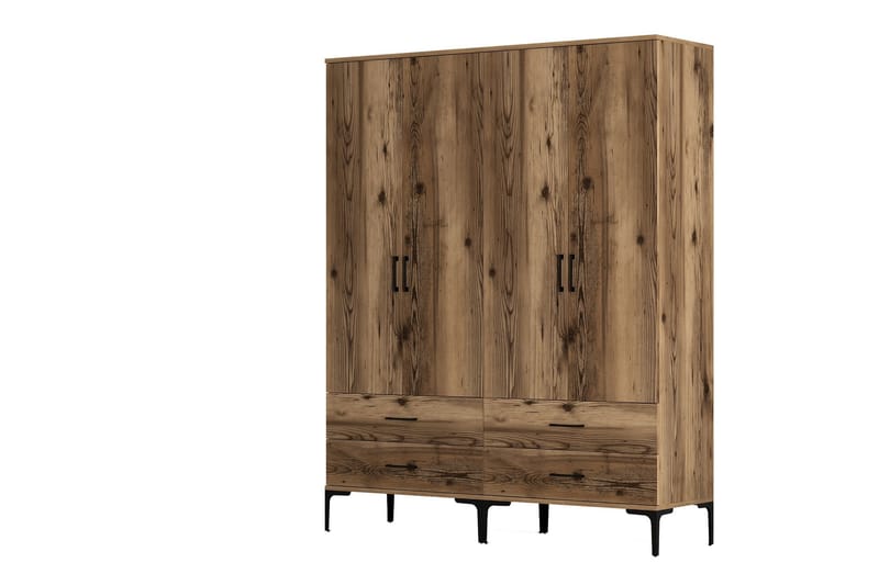 Kumsal Garderob 160 cm - Valnöt - Förvaring - Klädförvaring - Garderob & garderobssystem