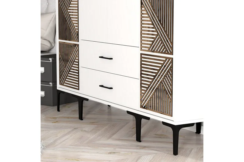 Kumsal Garderob 160 cm - Vit - Förvaring - Klädförvaring - Garderob & garderobssystem