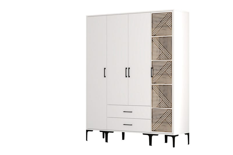 Kumsal Garderob 160 cm - Vit - Förvaring - Klädförvaring - Garderob & garderobssystem