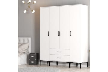 Kumsal Garderob 160 cm - Vit - Förvaring - Klädförvaring - Garderob & garderobssystem
