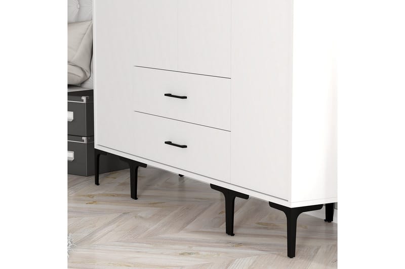 Kumsal Garderob 160 cm - Vit - Förvaring - Klädförvaring - Garderob & garderobssystem