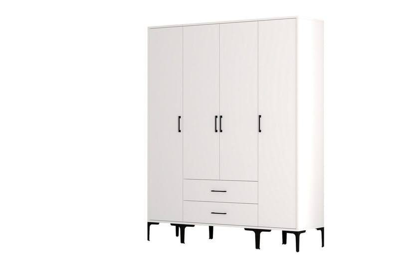 Kumsal Garderob 160 cm - Vit - Förvaring - Klädförvaring - Garderob & garderobssystem