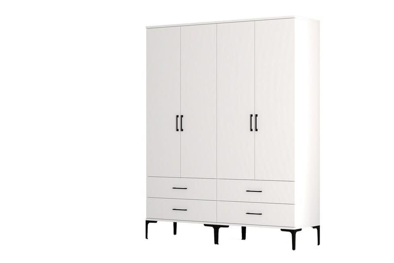 Kumsal Garderob 160 cm - Vit - Förvaring - Klädförvaring - Garderob & garderobssystem