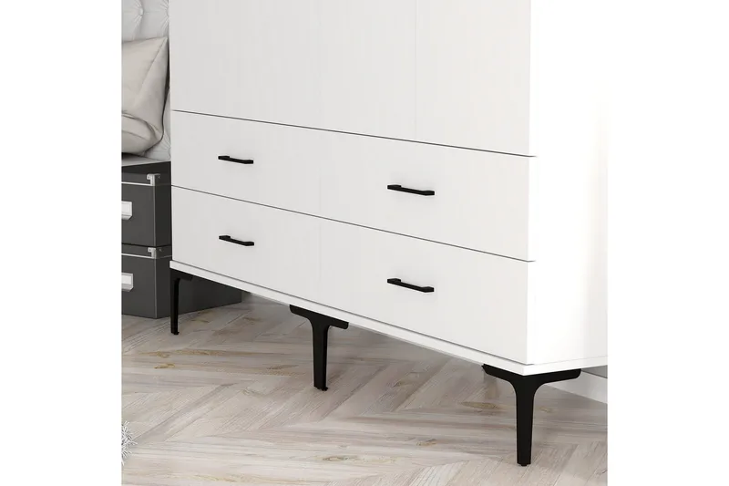 Kumsal Garderob 160 cm - Vit - Förvaring - Klädförvaring - Garderob & garderobssystem