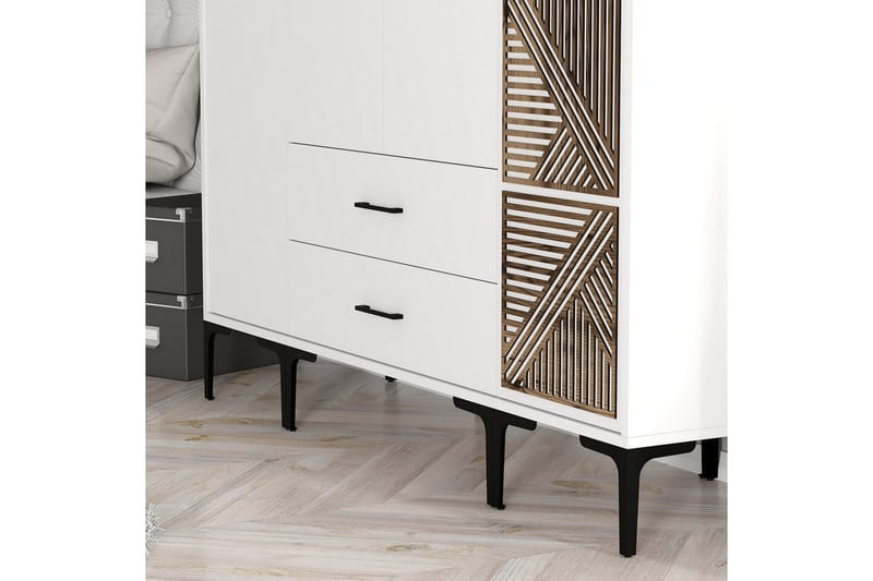 Kumsal Garderob 160 cm - Vit - Förvaring - Klädförvaring - Garderob & garderobssystem