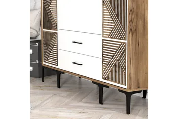 Kumsal Garderob 160 cm - Vit/Brun - Förvaring - Klädförvaring - Garderob & garderobssystem