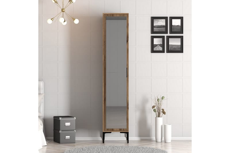 Kumsal Garderob 40 cm i Trä och Glas, Brun