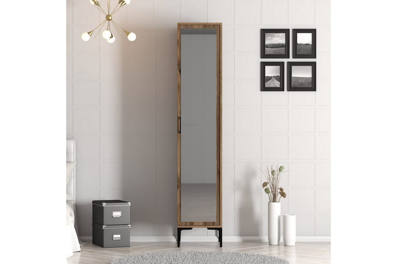 Kumsal Garderob 40 cm i Trä och Glas - Brun - Förvaring - Klädförvaring - Garderob & garderobssystem