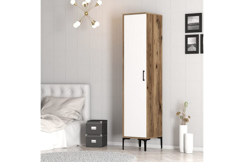 Kumsal Garderob 40 cm - Valnöt/Vit - Förvaring - Klädförvaring - Garderob & garderobssystem