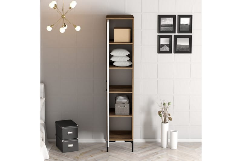 Kumsal Garderob 40 cm - Valnöt/Vit - Förvaring - Klädförvaring - Garderob & garderobssystem