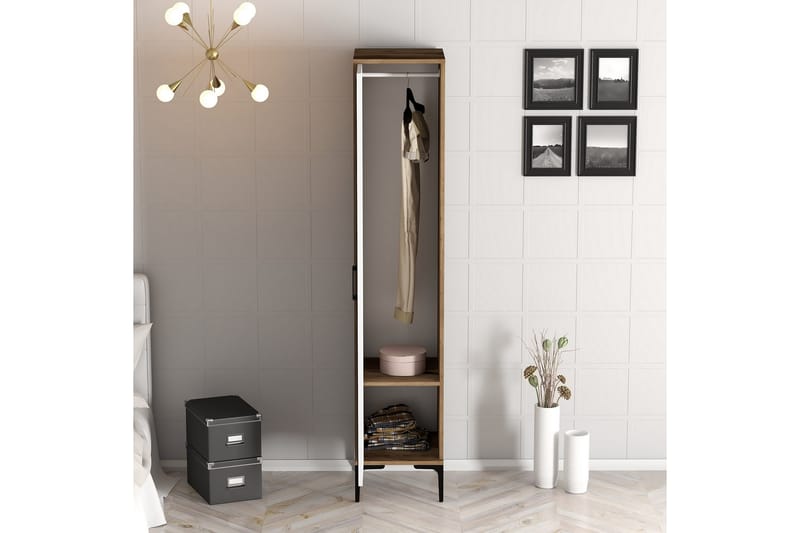 Kumsal Garderob 40 cm - Valnöt/Vit - Förvaring - Klädförvaring - Garderob & garderobssystem