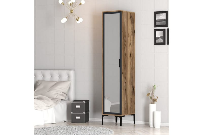 Kumsal Garderob 40x47,5 cm - Valnöt/Antracit - Förvaring - Klädförvaring - Garderob & garderobssystem