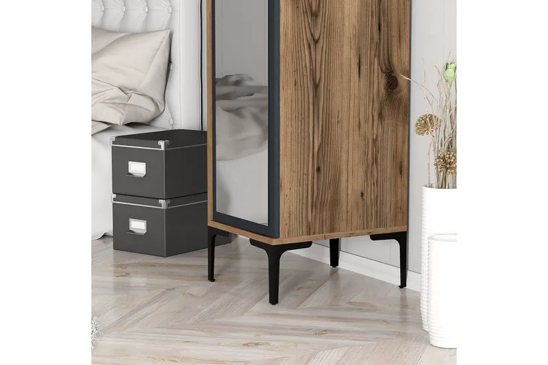Kumsal Garderob 40x47,5 cm - Valnöt/Antracit - Förvaring - Klädförvaring - Garderob & garderobssystem