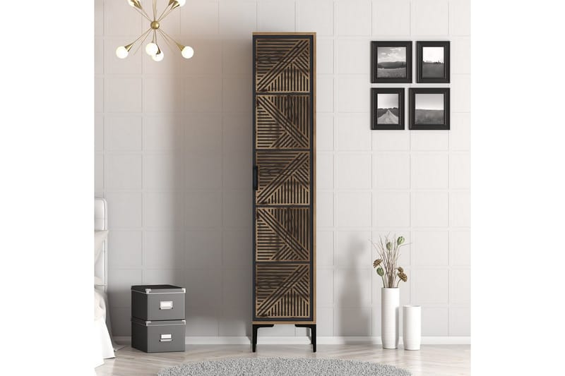 Kumsal Garderob 40x47,5 cm - Valnöt/Antracit - Förvaring - Klädförvaring - Garderob & garderobssystem