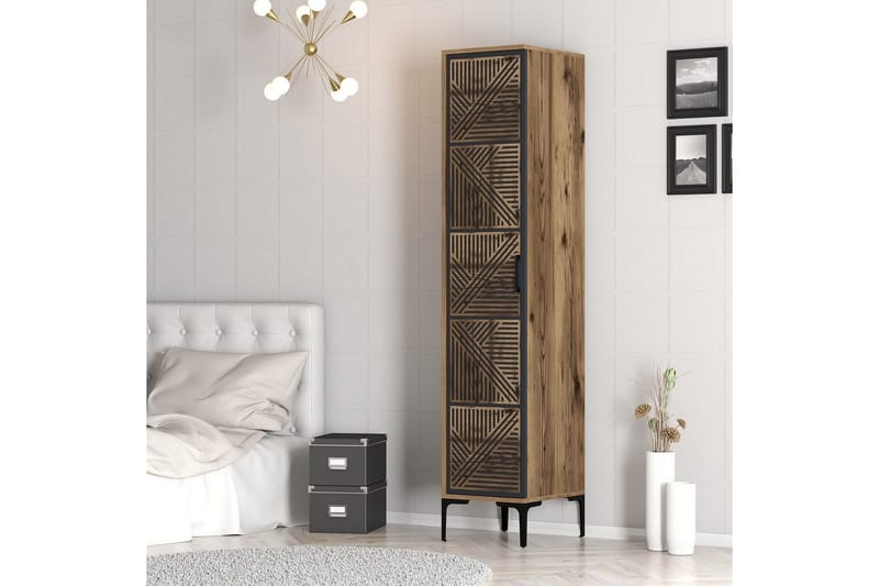 Kumsal Garderob 40x47,5 cm - Valnöt/Antracit - Förvaring - Klädförvaring - Garderob & garderobssystem