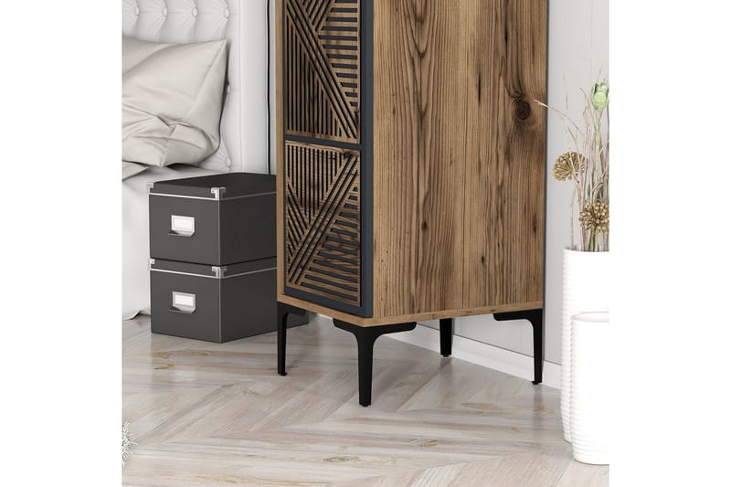 Kumsal Garderob 40x47,5 cm - Valnöt/Antracit - Förvaring - Klädförvaring - Garderob & garderobssystem