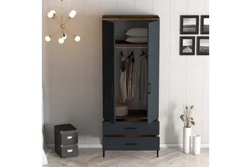 Kumsal Garderob 80 cm - Antracit - Förvaring - Klädförvaring - Garderob & garderobssystem