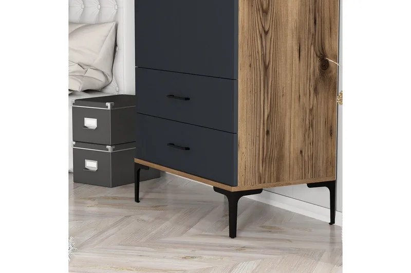 Kumsal Garderob 80 cm - Antracit - Förvaring - Klädförvaring - Garderob & garderobssystem