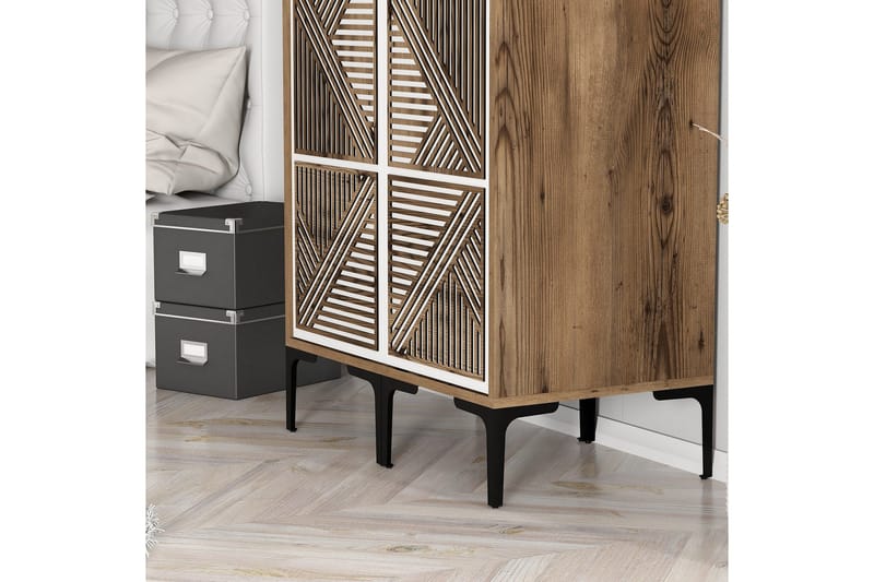 Kumsal Garderob 80 cm - Brun/Vit - Förvaring - Klädförvaring - Garderob & garderobssystem