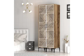 Kumsal Garderob 80 cm - Brun/Vit - Förvaring - Klädförvaring - Garderob & garderobssystem