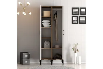 Kumsal Garderob 80 cm - Brun/Vit - Förvaring - Klädförvaring - Garderob & garderobssystem