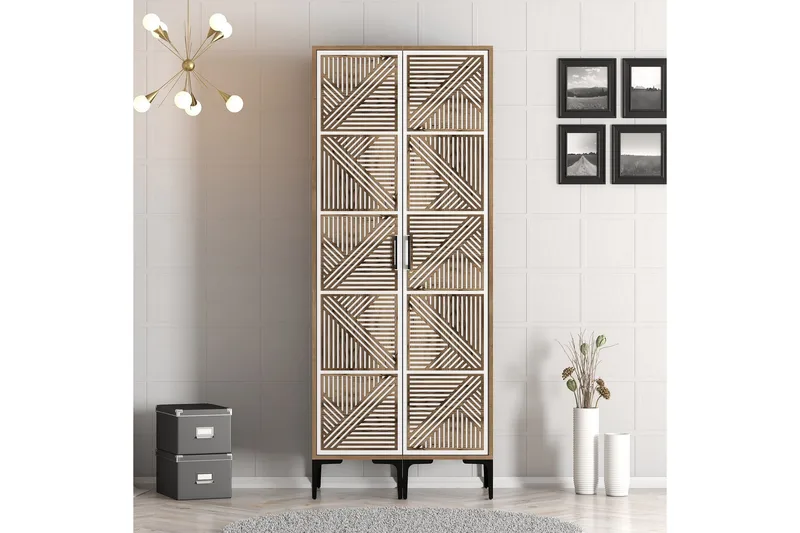 Kumsal Garderob 80 cm - Brun/Vit - Förvaring - Klädförvaring - Garderob & garderobssystem