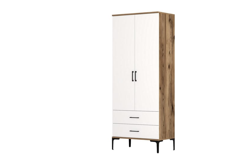 Kumsal Garderob 80 cm - Brun/Vit - Förvaring - Klädförvaring - Garderob & garderobssystem