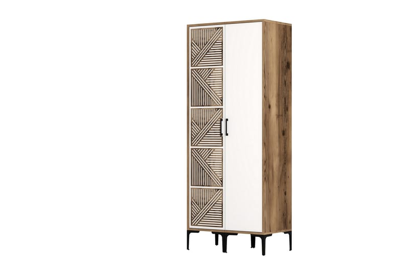 Kumsal Garderob 80 cm - Brun/Vit - Förvaring - Klädförvaring - Garderob & garderobssystem