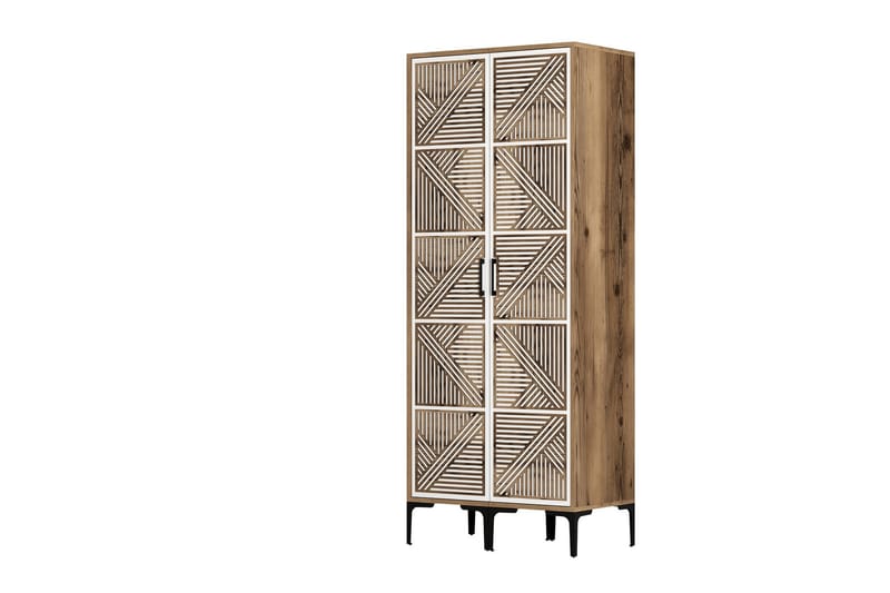 Kumsal Garderob 80 cm - Brun/Vit - Förvaring - Klädförvaring - Garderob & garderobssystem