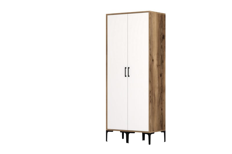 Kumsal Garderob 80 cm - Brun/Vit - Förvaring - Klädförvaring - Garderob & garderobssystem