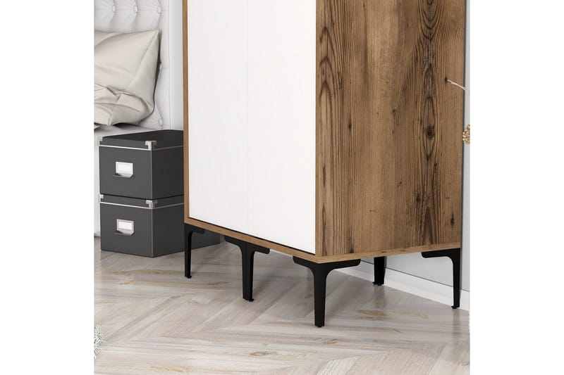 Kumsal Garderob 80 cm - Brun/Vit - Förvaring - Klädförvaring - Garderob & garderobssystem