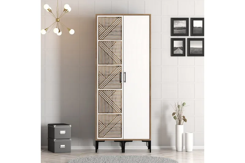 Kumsal Garderob 80 cm - Brun/Vit - Förvaring - Klädförvaring - Garderob & garderobssystem