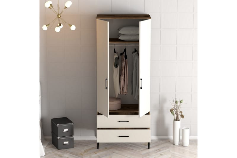 Kumsal Garderob 80 cm - Cream - Förvaring - Klädförvaring - Garderob & garderobssystem