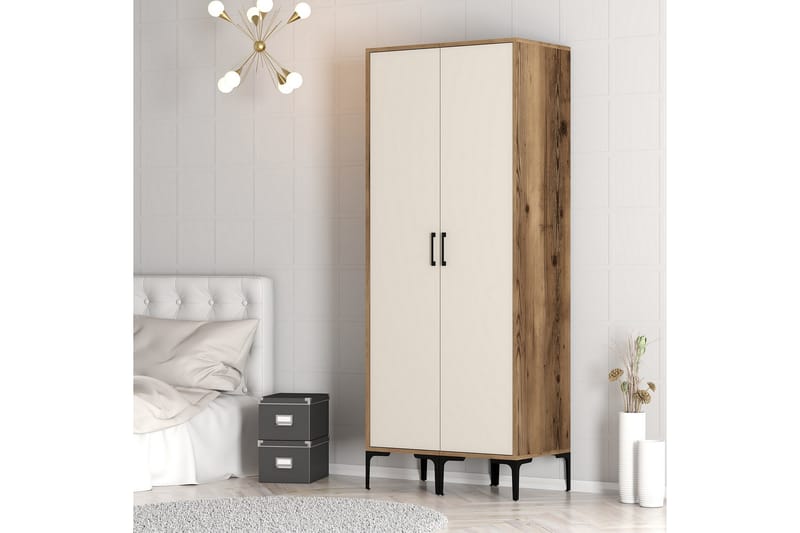 Kumsal Garderob 80 cm - Cream - Förvaring - Klädförvaring - Garderob & garderobssystem