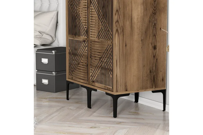 Kumsal Garderob 80 cm - Valnöt - Förvaring - Klädförvaring - Garderob & garderobssystem