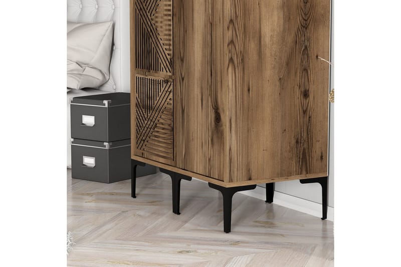 Kumsal Garderob 80 cm - Valnöt - Förvaring - Klädförvaring - Garderob & garderobssystem