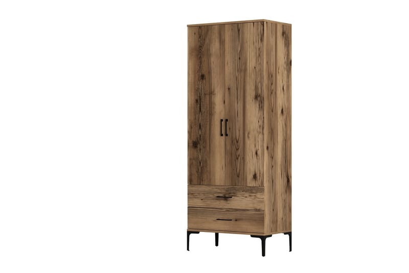 Kumsal Garderob 80 cm - Valnöt - Förvaring - Klädförvaring - Garderob & garderobssystem