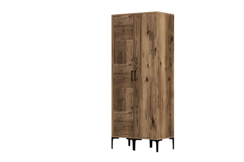 Kumsal Garderob 80 cm - Valnöt - Förvaring - Klädförvaring - Garderob & garderobssystem
