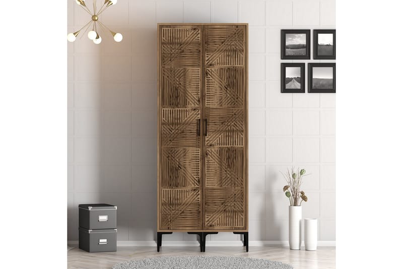 Kumsal Garderob 80 cm - Valnöt - Förvaring - Klädförvaring - Garderob & garderobssystem