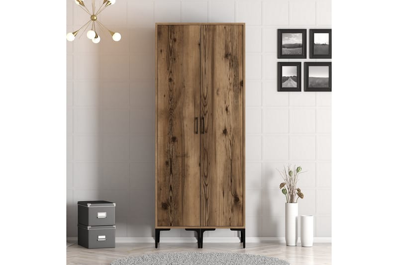 Kumsal Garderob 80 cm - Valnöt - Förvaring - Klädförvaring - Garderob & garderobssystem